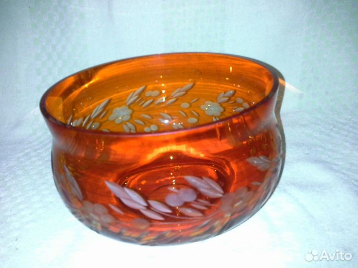 Вазы для фруктов из цветного стекла и хрусталя