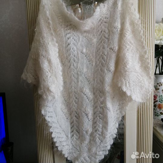 Новый платок шаль 100проц.козий пух ручная работа