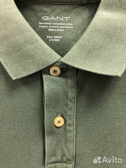 Футболки gant polo-stone washed (водно-зеленый)