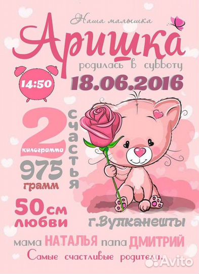 Детская метрика, постеры