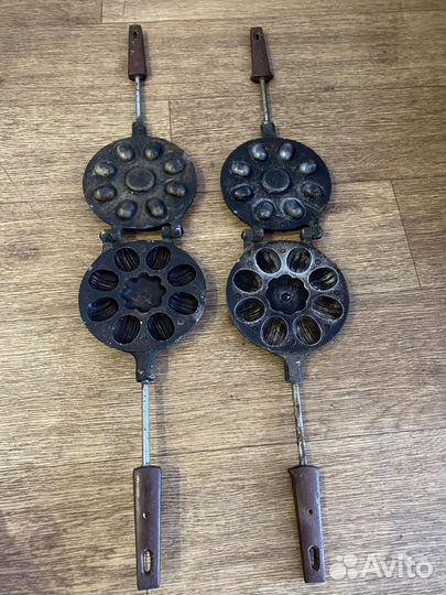 Форма для выпечки печенья орешки, чугун