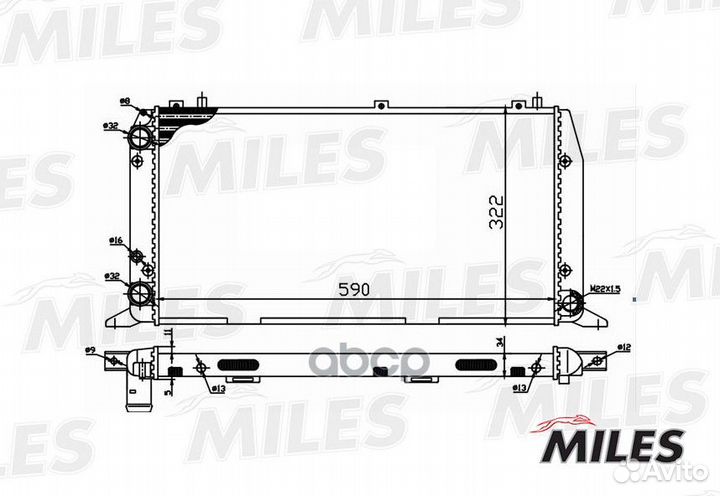 Радиатор audi A80 1.6-2.0 86-94 acrm012 Miles