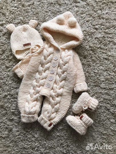 Комплект шапка, пинетки