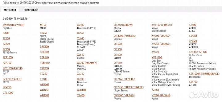 Гайка корзины сцепления Yamaha ALL