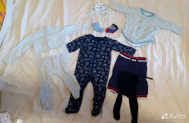 Вещи пакетом на мальчика 0-4месяца