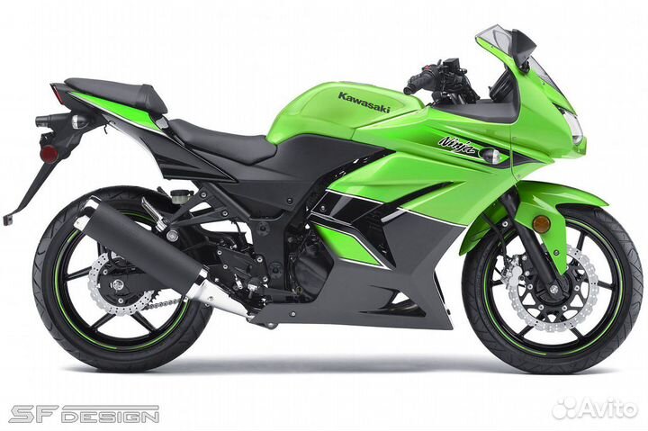 Сиденье Kawasaki Ninja 250 R 2008-2012 Black-Green