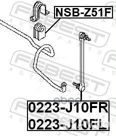 Стойка стабилизатора передняя правая 0223-J10FR