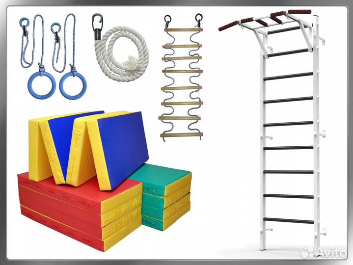 Шведская стенка Атлет Профи А2 для взрослых белый