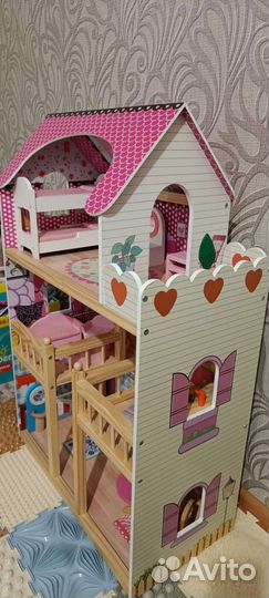 Кукольный домик с мебелью большой
