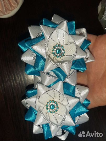 Резинки для волос ручной работы 7 пар