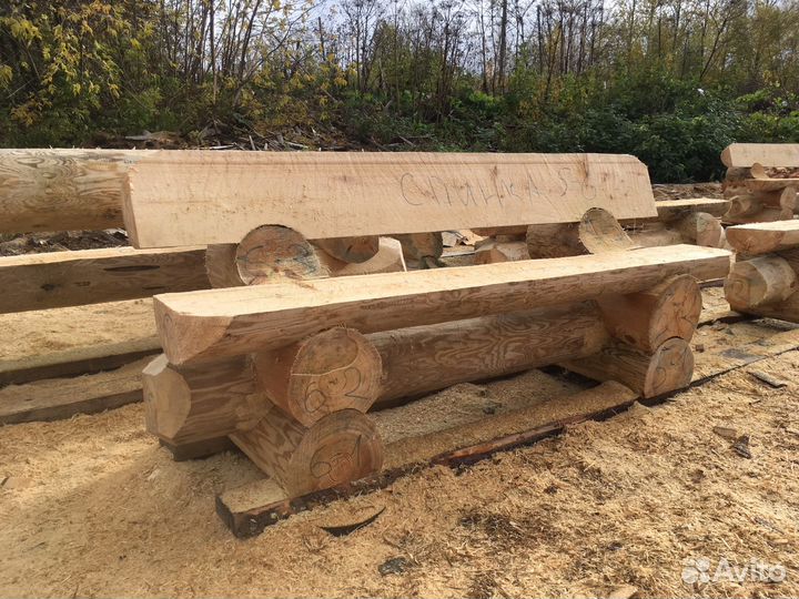 Лавка из бревна