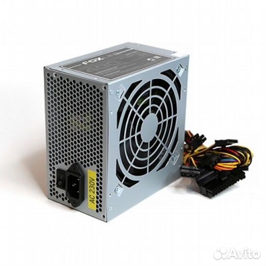 Foxline, 450W, ATX, apfc, 120FAN, CPU 4+4 pin, MB 24pin, 5xsata, 2xpata, 1xFDD, 1xPCI-E 6pin, 80+ (F