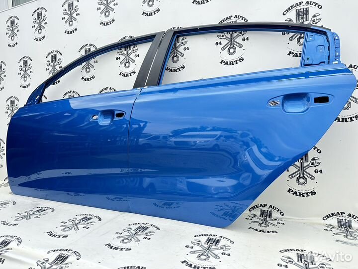 Синие левые двери Kia Rio 4 Оригинал 2017-2023