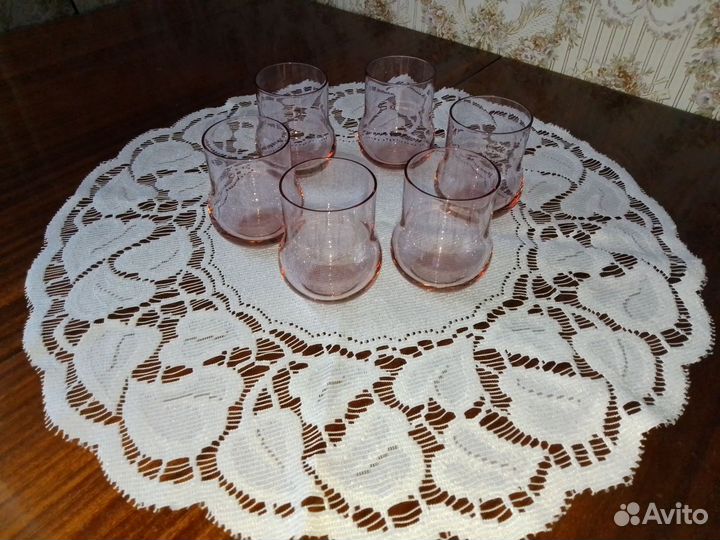 Стаканы из цветного стекла 6 шт