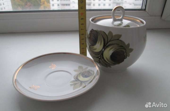 Сахарница+блюдце.фарфор Полтава, СССР