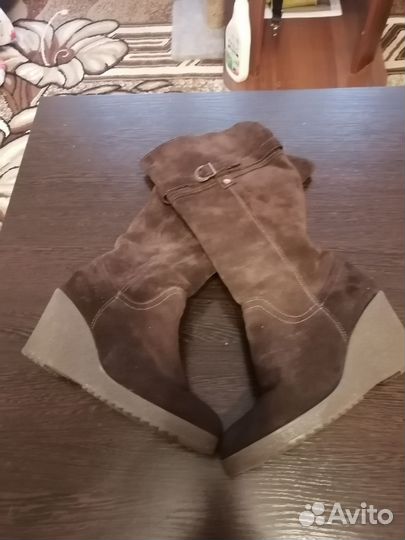 Сапоги замшевые