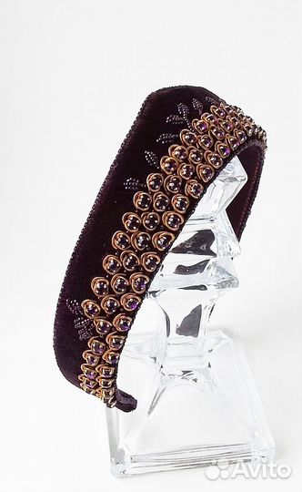 Ободок кокошник с вышивкой