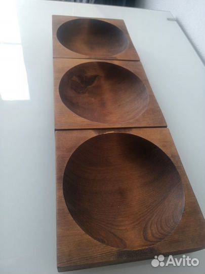 Деревянные тарелки из кедра 3 шт