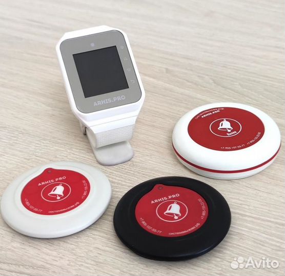 Беспроводная кнопка вызова официанта с часами