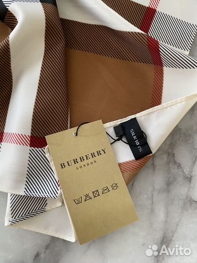 Платок шелковый Burberry коричневый