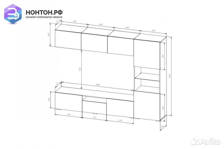 Стенка Стенфорд дуб крафт золотой / матовая белый