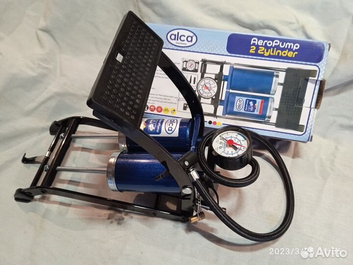 Насос ножной для накачки шин двухцилиндровый