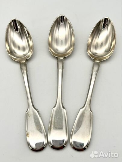 Ложки чайные 3 шт. Серебро 84 проба С. П. бургъ