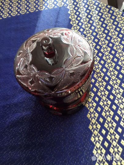 Хрустальная старинная ваза 16см