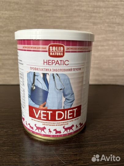 Корм для собак vet diet hepatic solid natura 24 шт