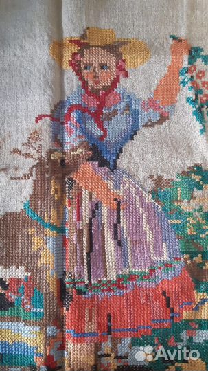 Старинная вышивка крестиком. Картина