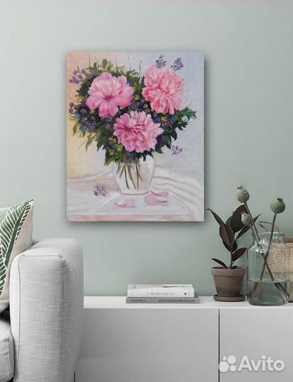 Интерьерная картина, Пионы