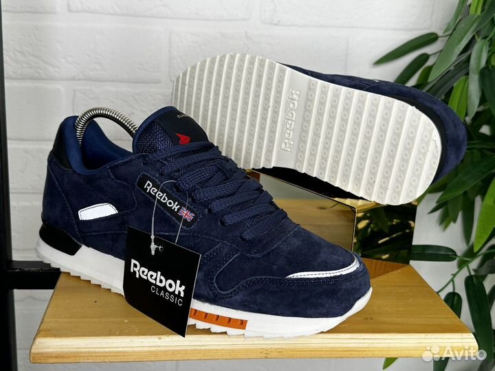 Кроссовки мужские Reebok Classic замша 41-46 синие