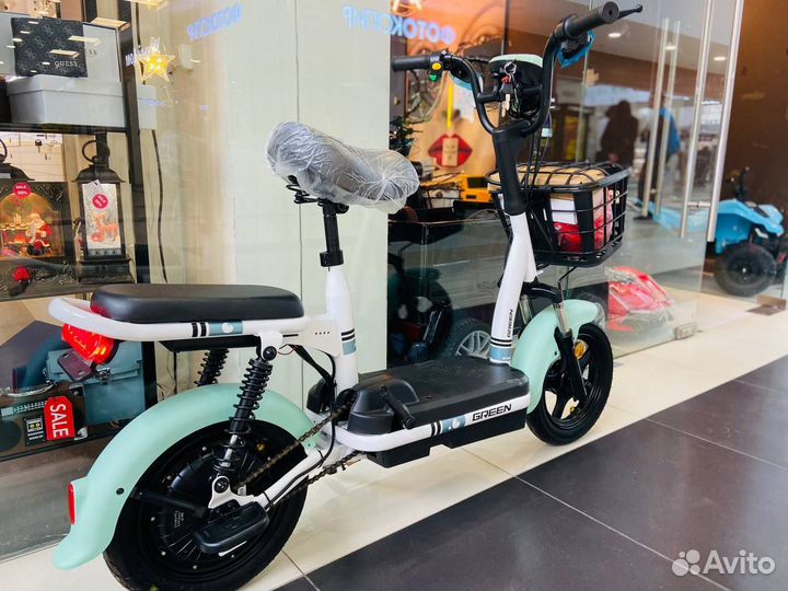Электроскутер green двухместный