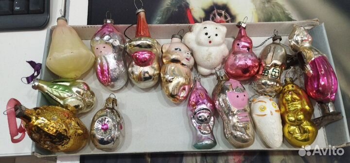 Стеклянные ёлочные игрушки. СССР