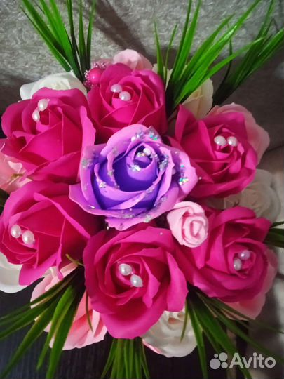 Букет из мыльных роз