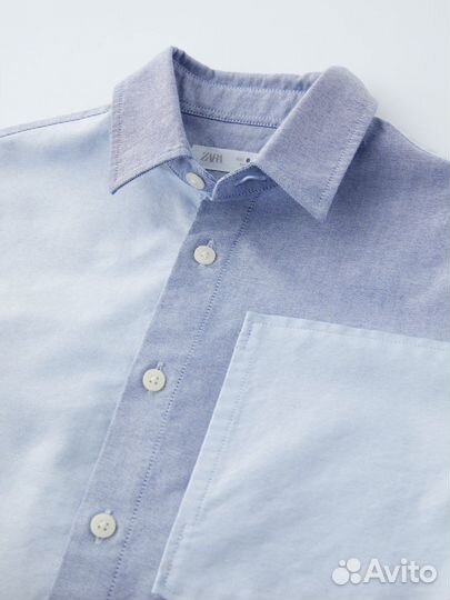 Рубашка zara оксфорд в стиле Пэчворк