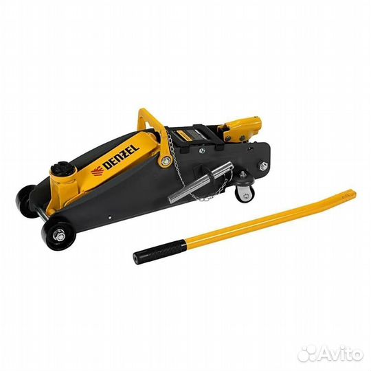 Домкрат Denzel подкатной с фиксатором, 2,8т, 135-3