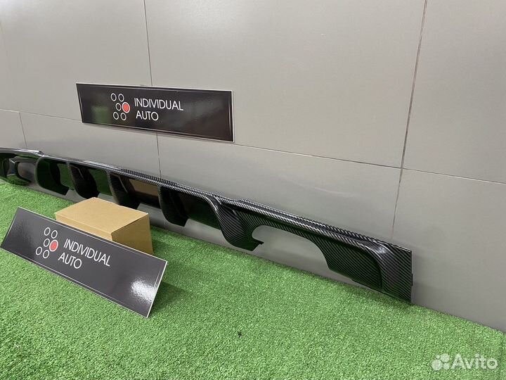 Диффузор накладка заднего бампера BMW 3 F30 карбон