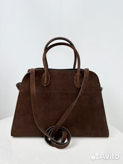 Сумка The Row Margaux 12, коричневая замша