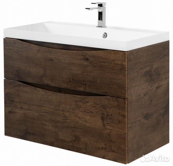 Тумба с раковиной BelBagno Marino-H60 90-BB900/450-LV-MR-AST Rovere Moro