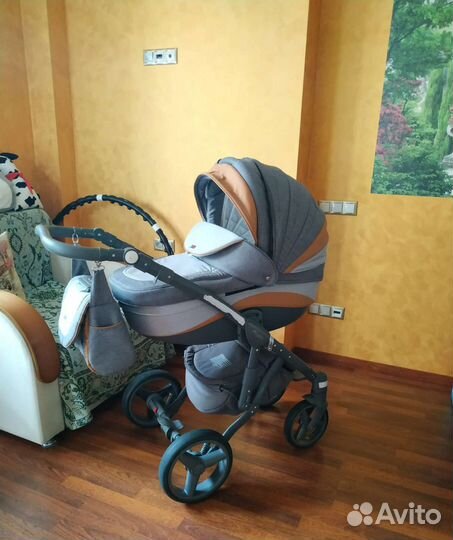 Коляска adamex 3 в 1 люлька, прогулочная, автолюль