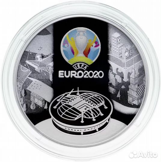 3 рубля uefa euro 2020-21 Серебро