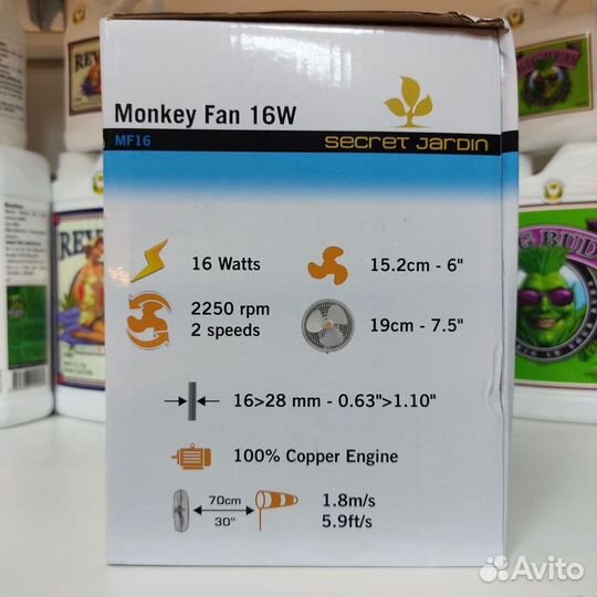 Вентилятор на клипсе для растений Monkey Fan 16