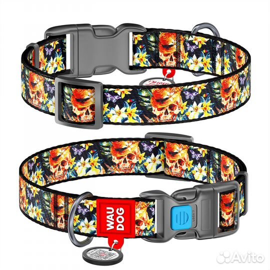 Ошейник для собак нейлоновый waudog с QR паспортом
