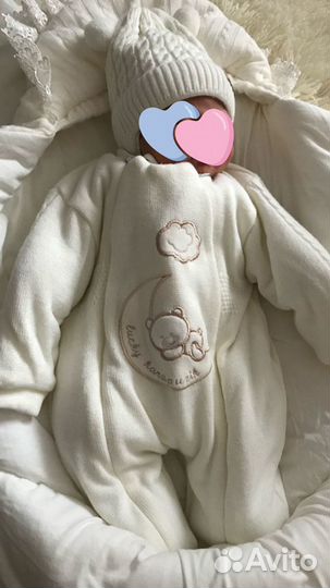 Конверт, комбинезон, шапочка, одеяло на выписку