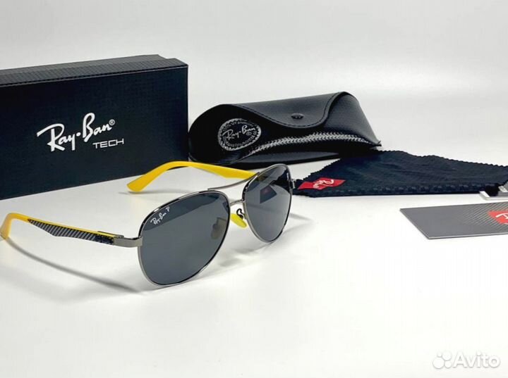 Очки Ray Ban Aviator с желтыми вставками