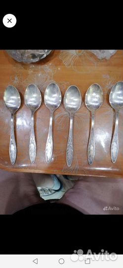 Ложки столовые 6шт мнц мельхиор винтаж