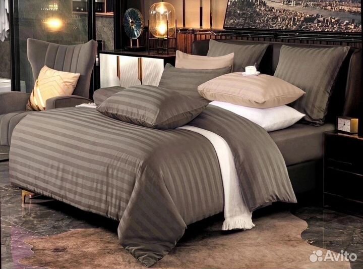 Белье постельное страйп сатин