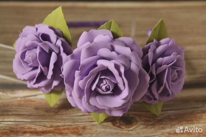 Ободок с розами из фоамирана