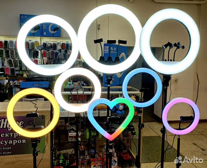 Кольцевые лампы с штативом